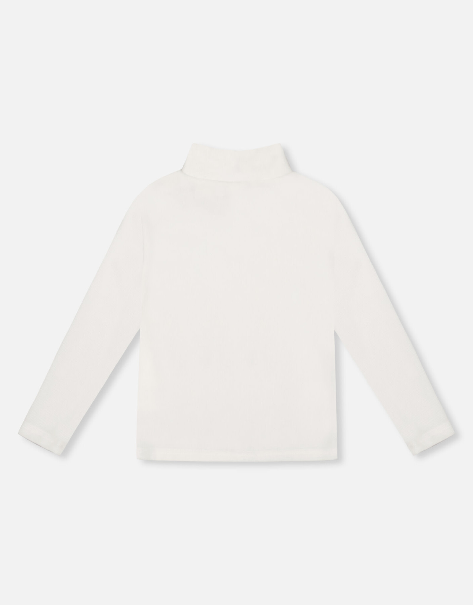 Deux Par Deux White Rib Mock Neck