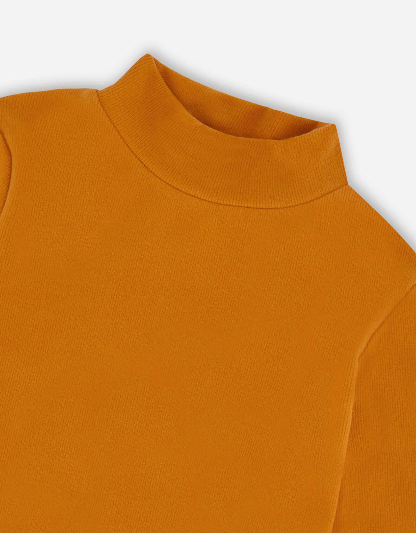 Deux Par Deux Caramel Rib Mock Neck