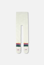 Deux Par Deux Off White Knit Tights with Ankle Accent