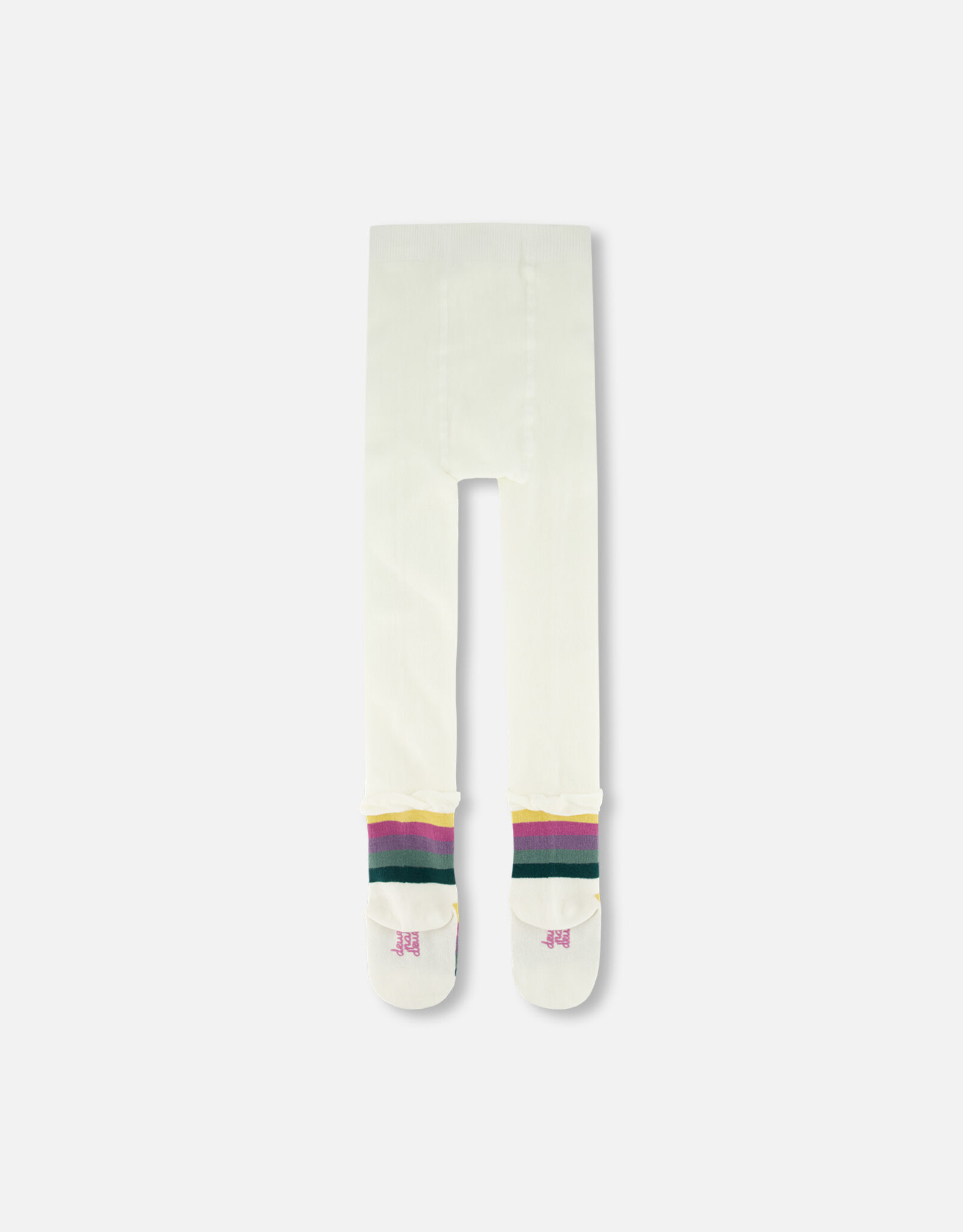 Deux Par Deux Off White Knit Tights with Ankle Accent