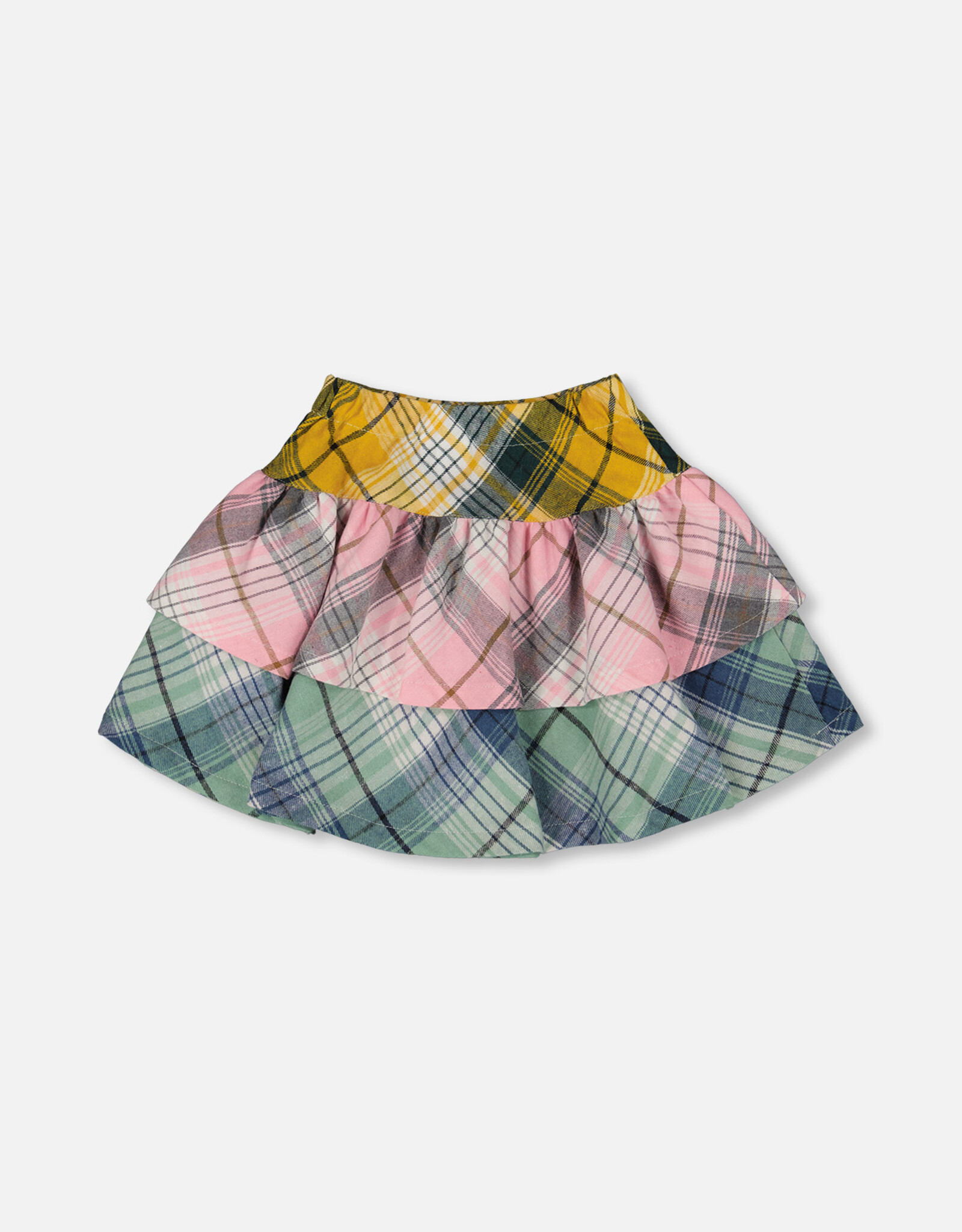 Deux Par Deux Multi Colored Tiered Skirt