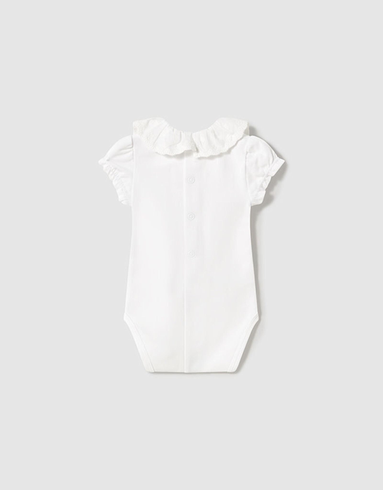 Mayoral White Mayoral Ruffle Collar Bodysuit