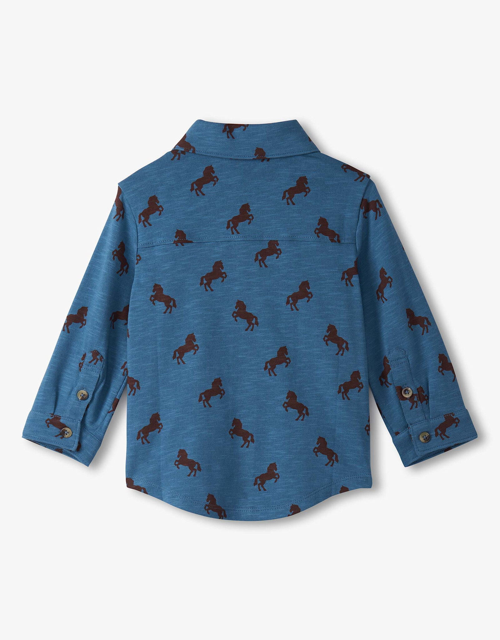 Hatley Ranch Horses Button Down Jersey Shirt