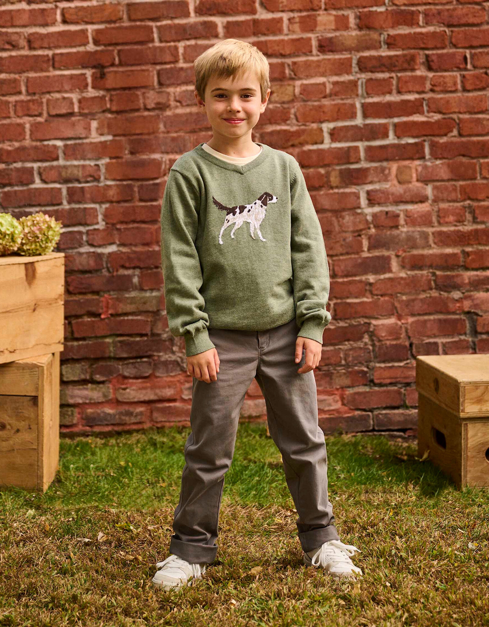 Hatley Hunting Dog V-Neck Sweater