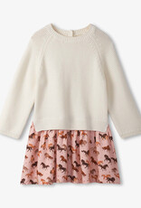 Hatley Tinsel Horses Mixed Media Sweater Dress
