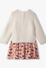 Hatley Tinsel Horses Mixed Media Sweater Dress