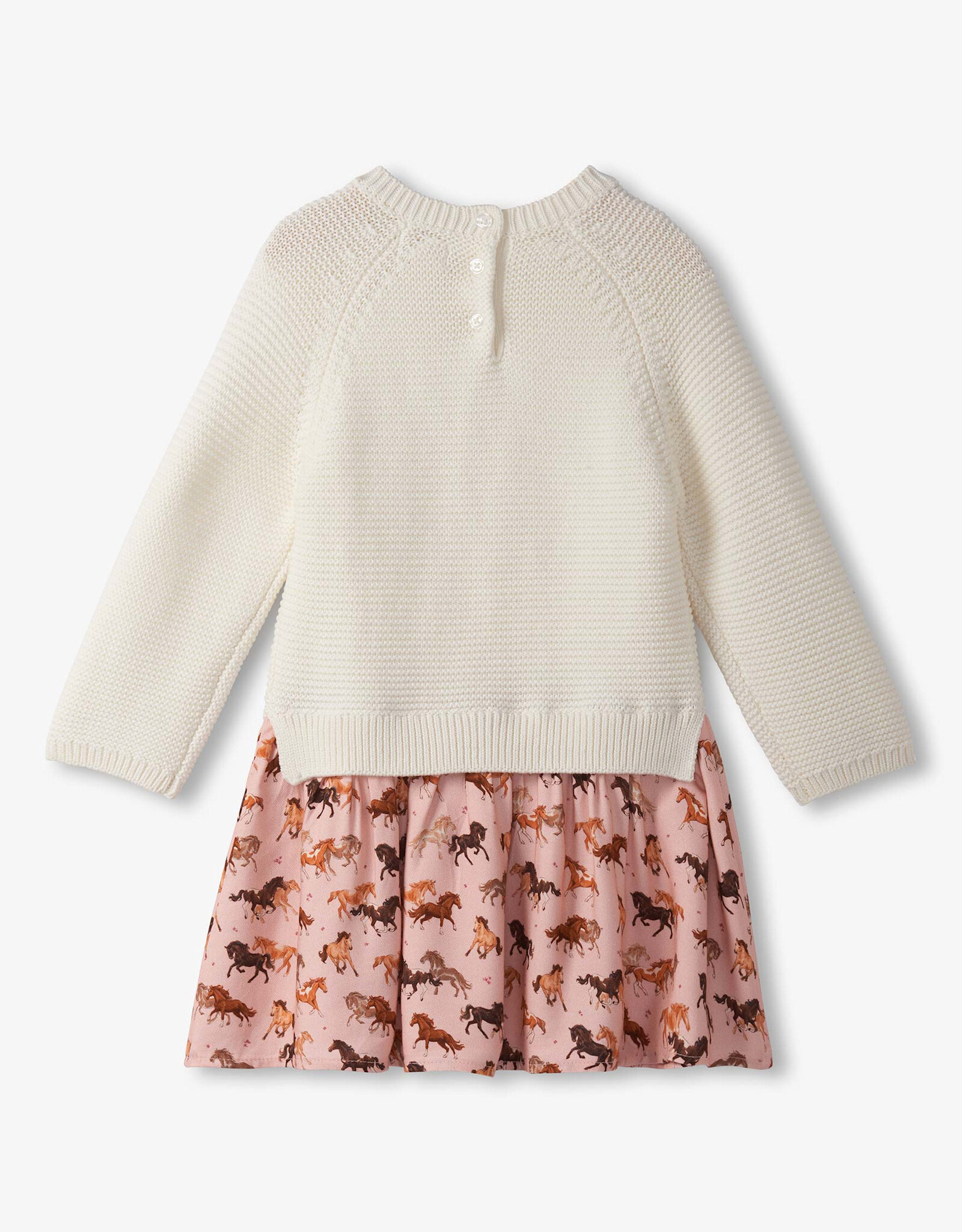 Hatley Tinsel Horses Mixed Media Sweater Dress