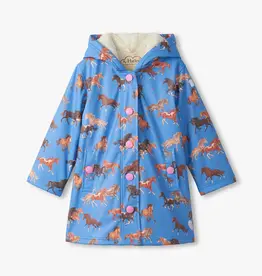 Hatley Tinsel Horses Sherpa Lined Splash Jacket