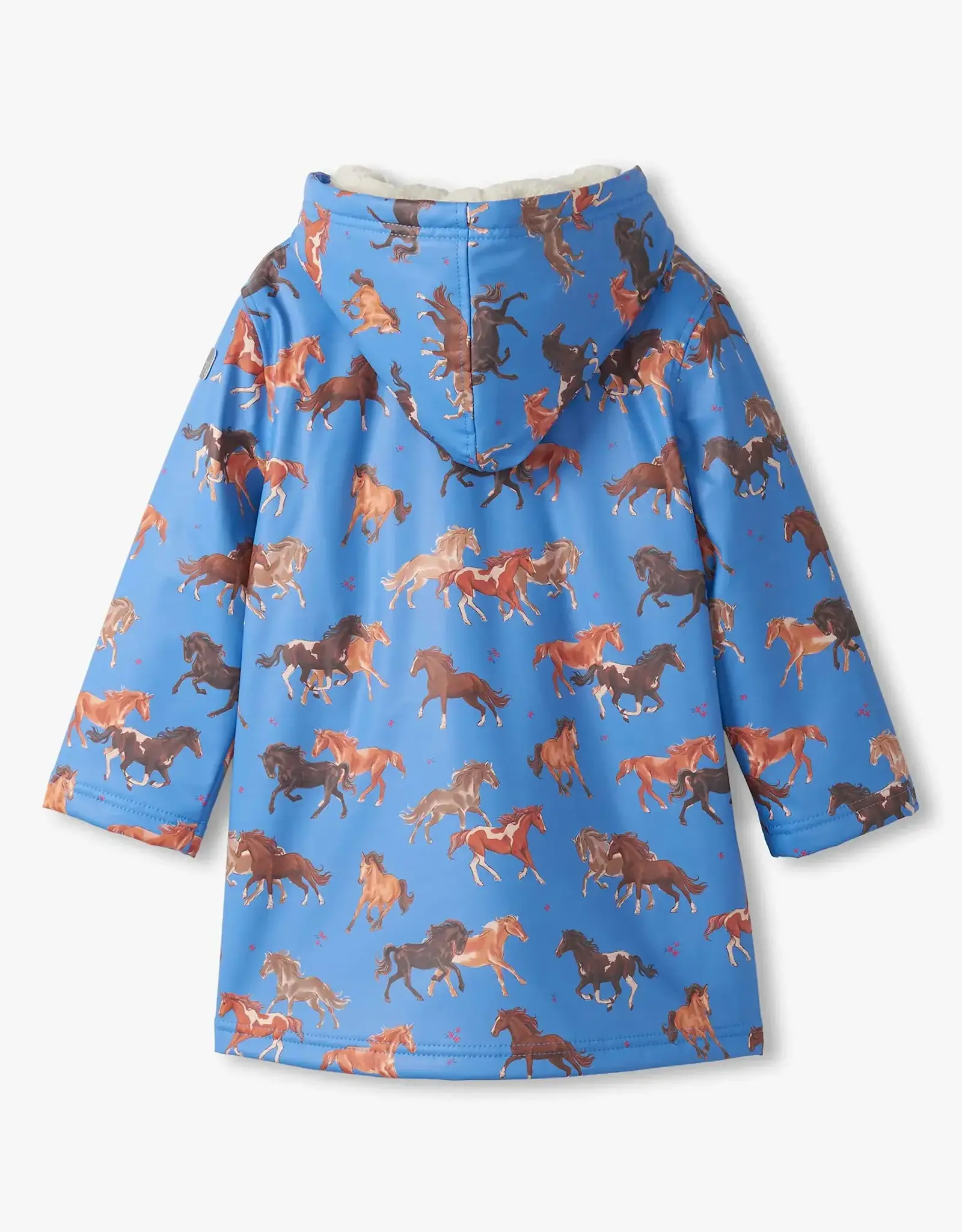 Hatley Tinsel Horses Sherpa Lined Splash Jacket