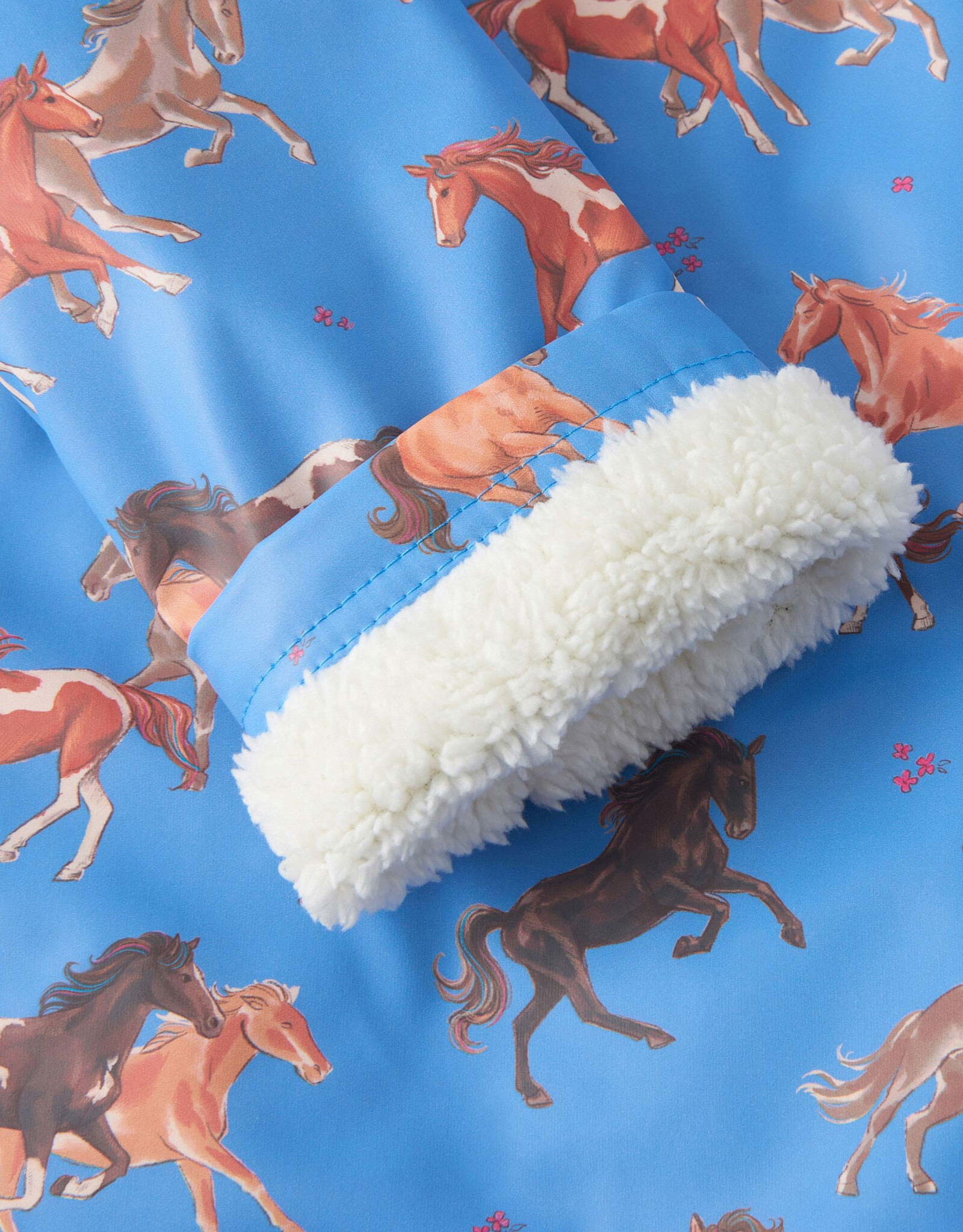 Hatley Tinsel Horses Sherpa Lined Splash Jacket