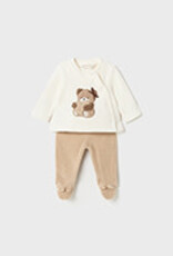 Mayoral Wood Bear Velour Set w/Leg Warmers