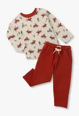 Hatley On the Ranch Graphic Tee and Pull On Pant Set
