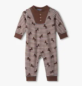 Hatley Ranch Horses Button Yoke Romper