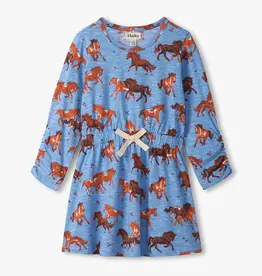 Hatley Tinsel Horses Cinched Waist Dress