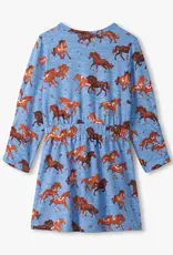 Hatley Tinsel Horses Cinched Waist Dress