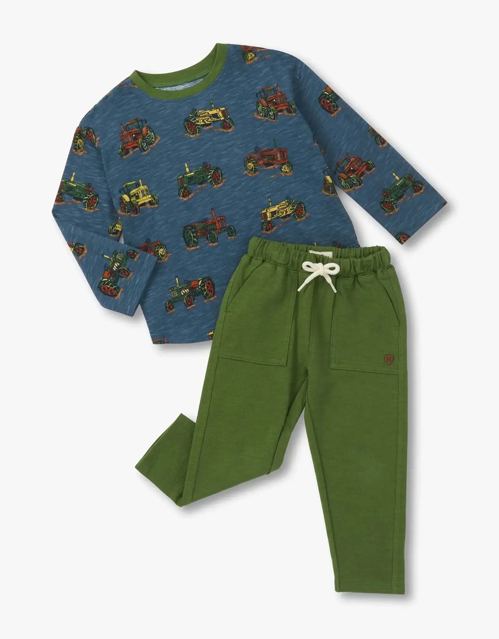 Hatley Landscape Tractors Graphic Tee and Pull On Pant Set