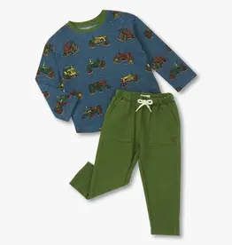 Hatley Landscape Tractors Graphic Tee and Pull On Pant Set