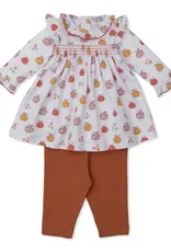 Kissy Kissy Patchwork Pumpkin Flora Smocked Dress and Legging Set