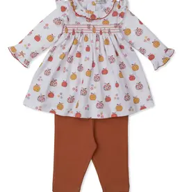 Kissy Kissy Patchwork Pumpkin Flora Smocked Dress and Legging Set