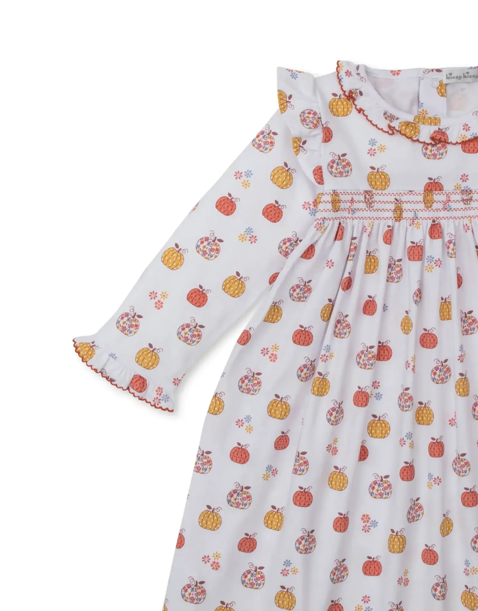 Kissy Kissy Patchwork Pumpkin Flora Smocked Dress and Legging Set