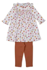 Kissy Kissy Patchwork Pumpkin Flora Smocked Dress and Legging Set