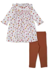 Kissy Kissy Patchwork Pumpkin Flora Smocked Dress and Legging Set