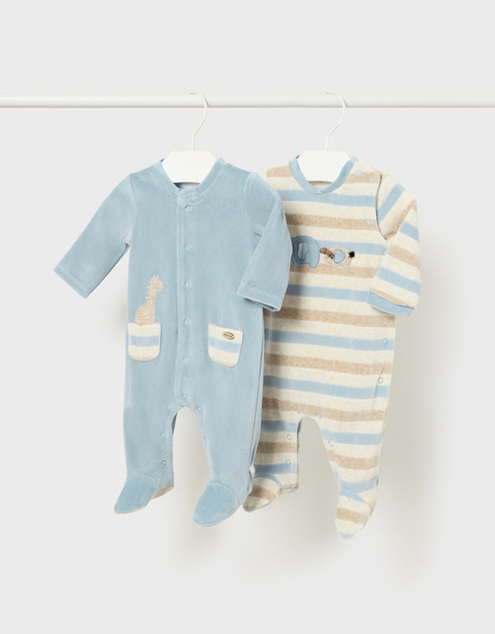 Mayoral Elephant Velour Onesie 2 Pc Set