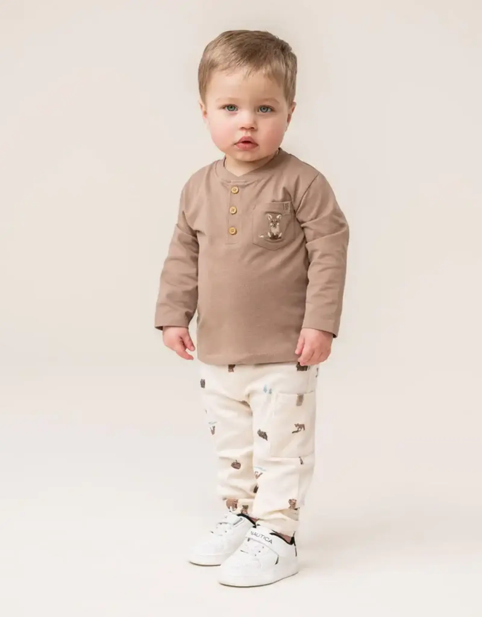 Noruk Teddy Bear & Fox Henley 2pc Set