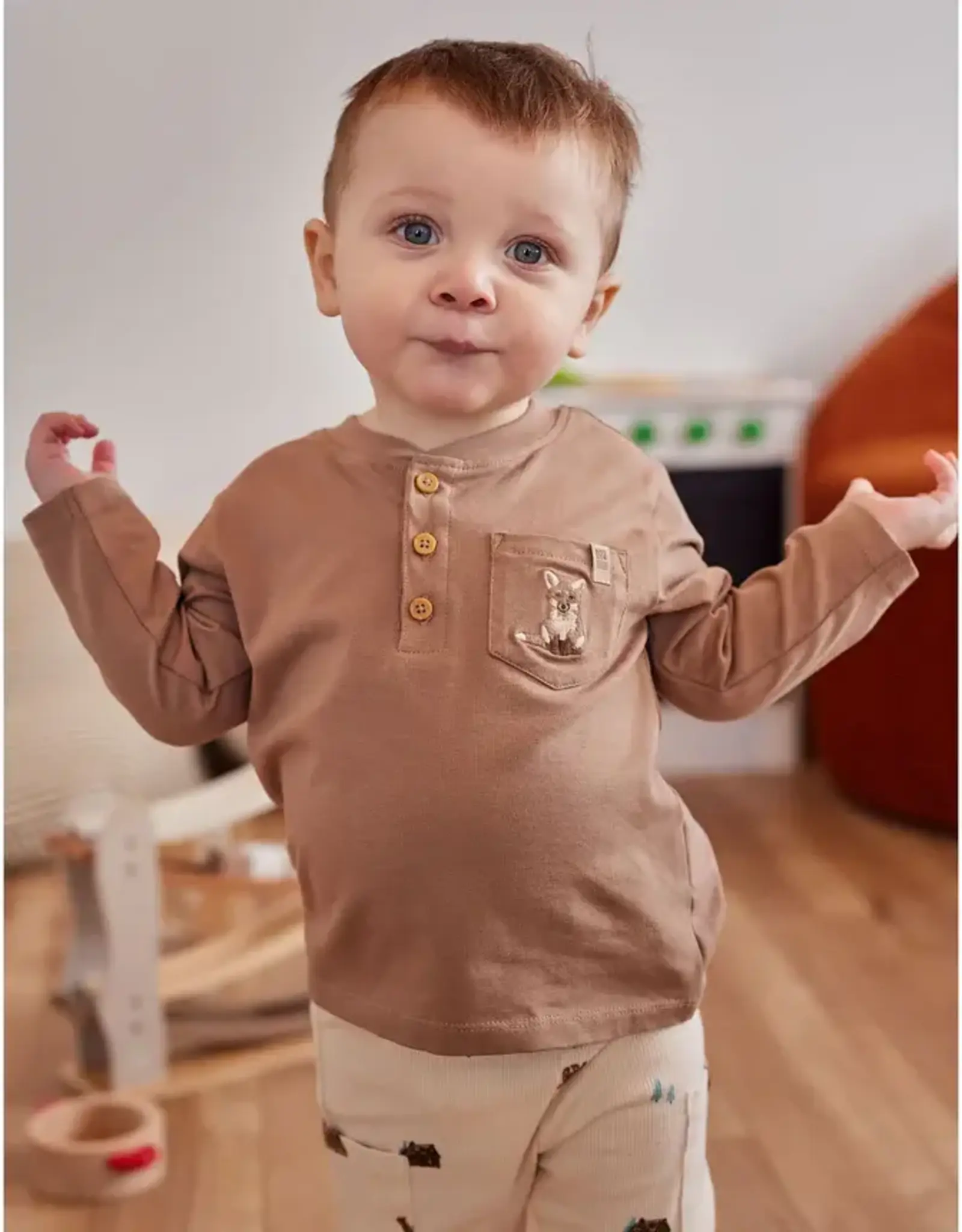 Noruk Teddy Bear & Fox Henley 2pc Set