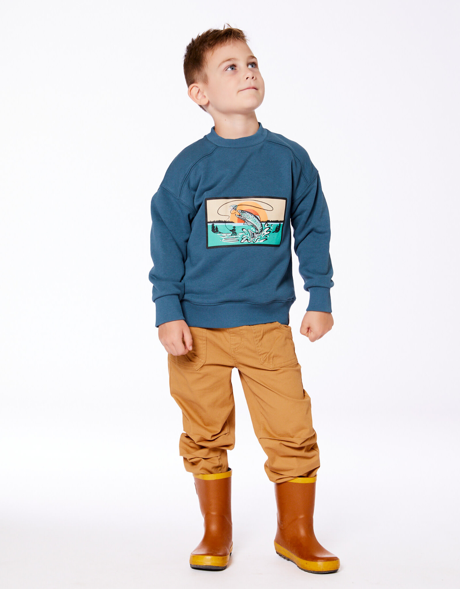 Deux Par Deux Going Fishing Terry Sweatshirt