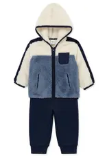 Little Me Blue Sherpa Jacket 3pc Set