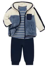 Little Me Blue Sherpa Jacket 3pc Set