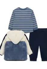 Little Me Blue Sherpa Jacket 3pc Set