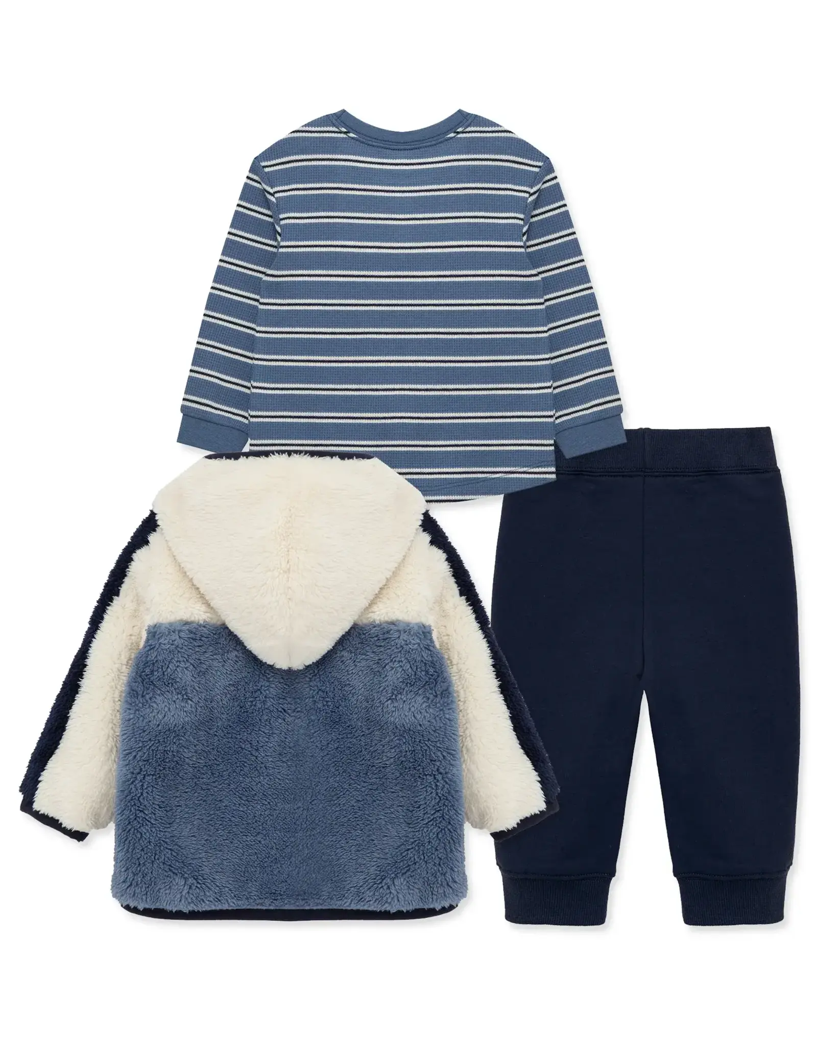 Little Me Blue Sherpa Jacket 3pc Set