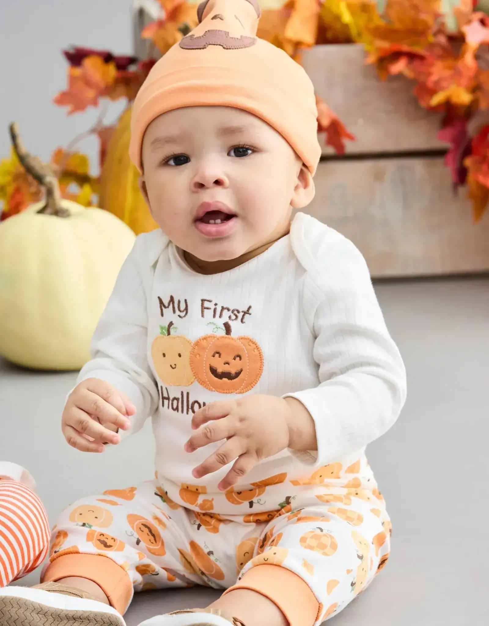 Little Me Pumpkin Bodysuit & Pant