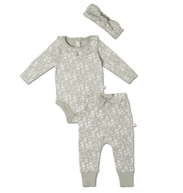 MakeMake Organics Wildsage Organic Ruffle Onesie & Pant Set