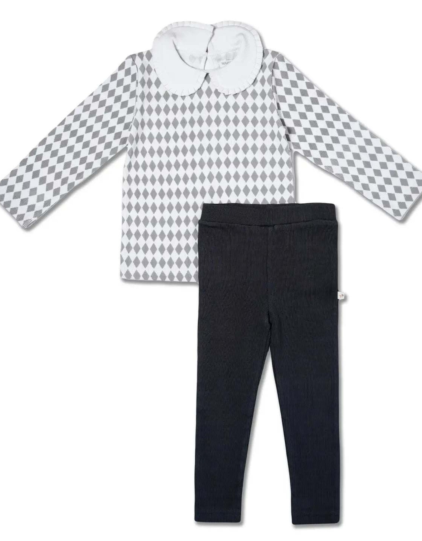 MakeMake Organics Harlequin Organic Ruffle Collar & Legging Set