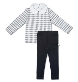 MakeMake Organics Harlequin Organic Ruffle Collar & Legging Set