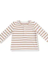 MakeMake Organics Brown Stripe Organic Henley Tee