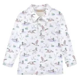 Baby Club Chic Mallard Ducks LS Collared Tee