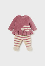 Mayoral Pink Striped Leg Warmer Set