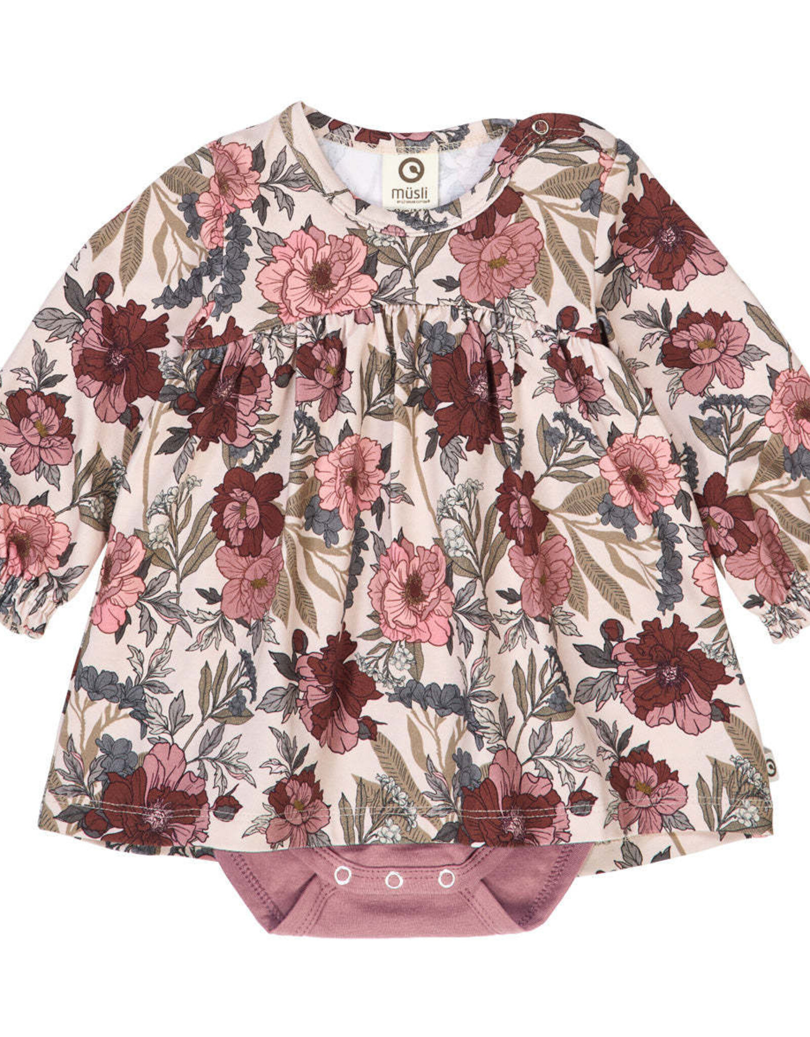 Green Cotton Bliss Floral Printed Dress Bodysuit