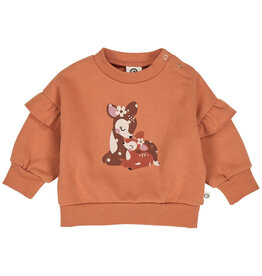 Green Cotton Cedar Deer Frill Sweatshirt