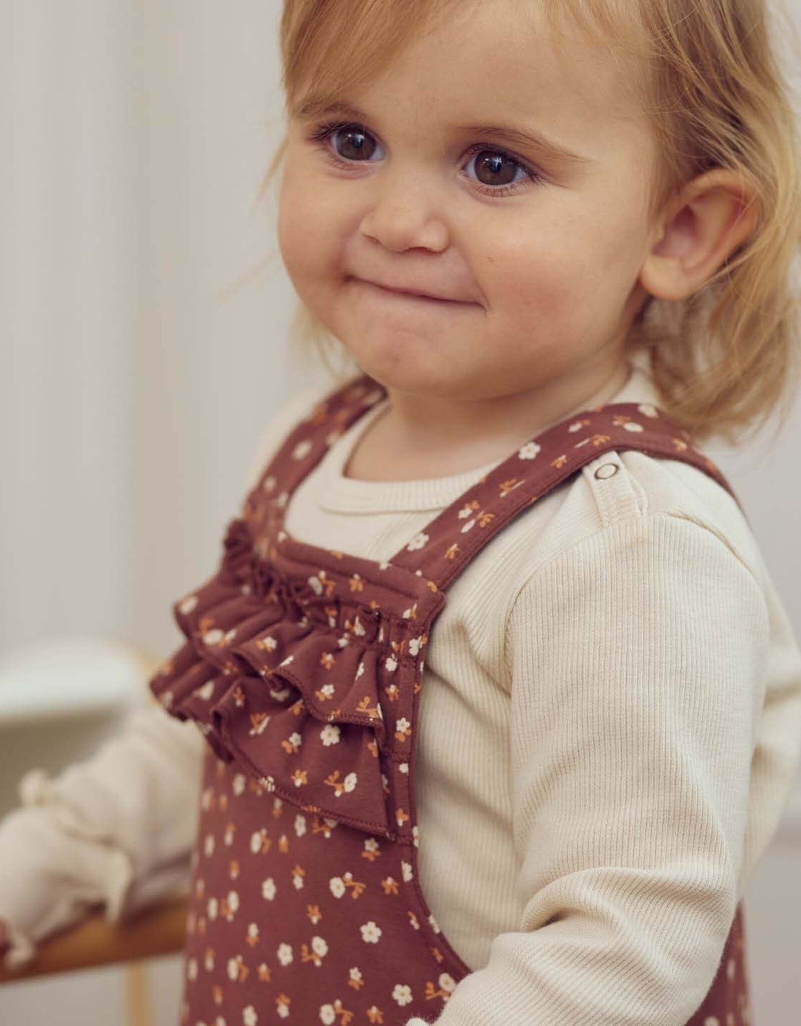 Green Cotton Cedar Floral Printed Overalls Baby