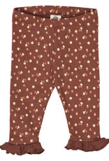 Green Cotton Cedar Floral Printed Frill Pants