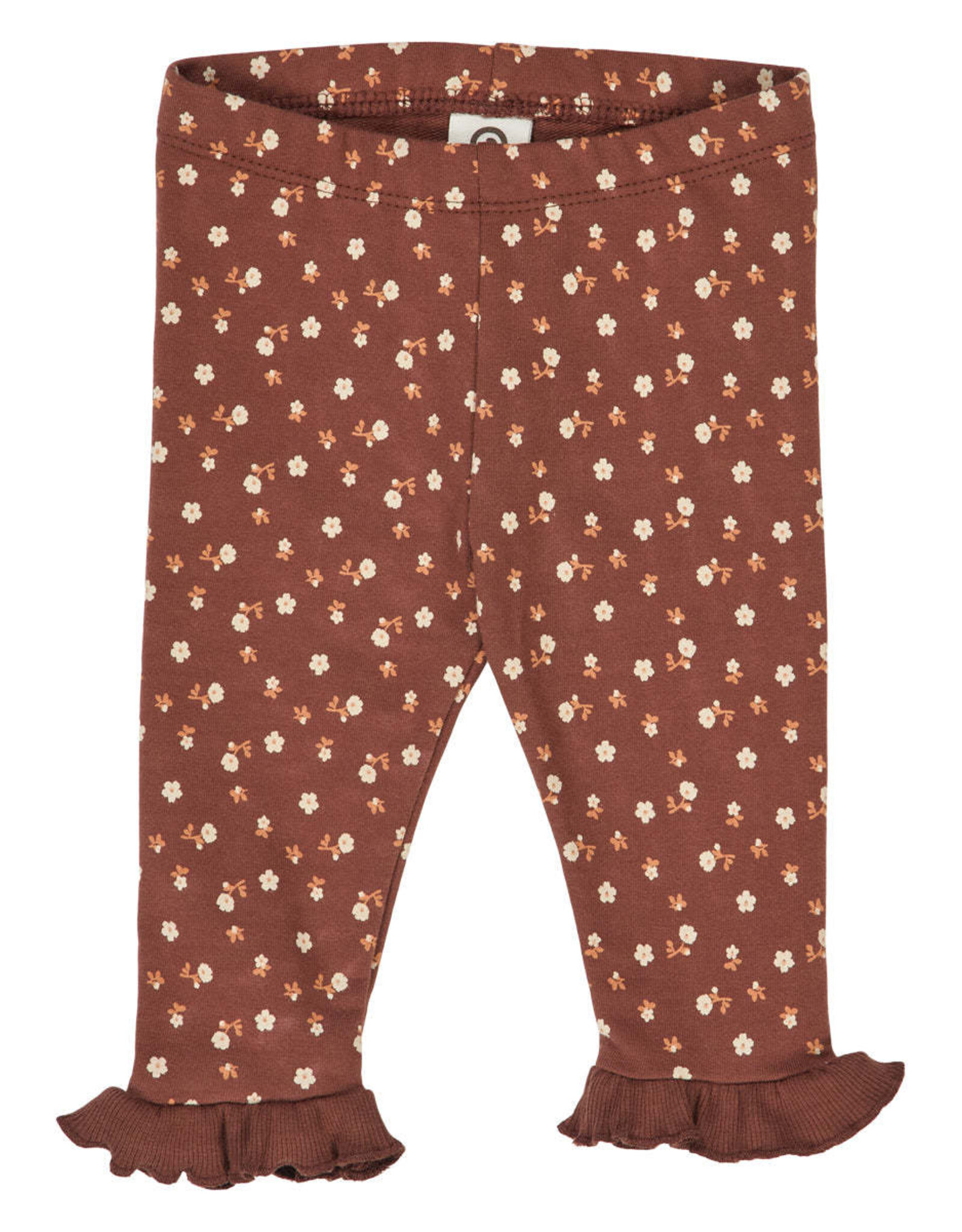 Green Cotton Cedar Floral Printed Frill Pants