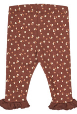 Green Cotton Cedar Floral Printed Frill Pants