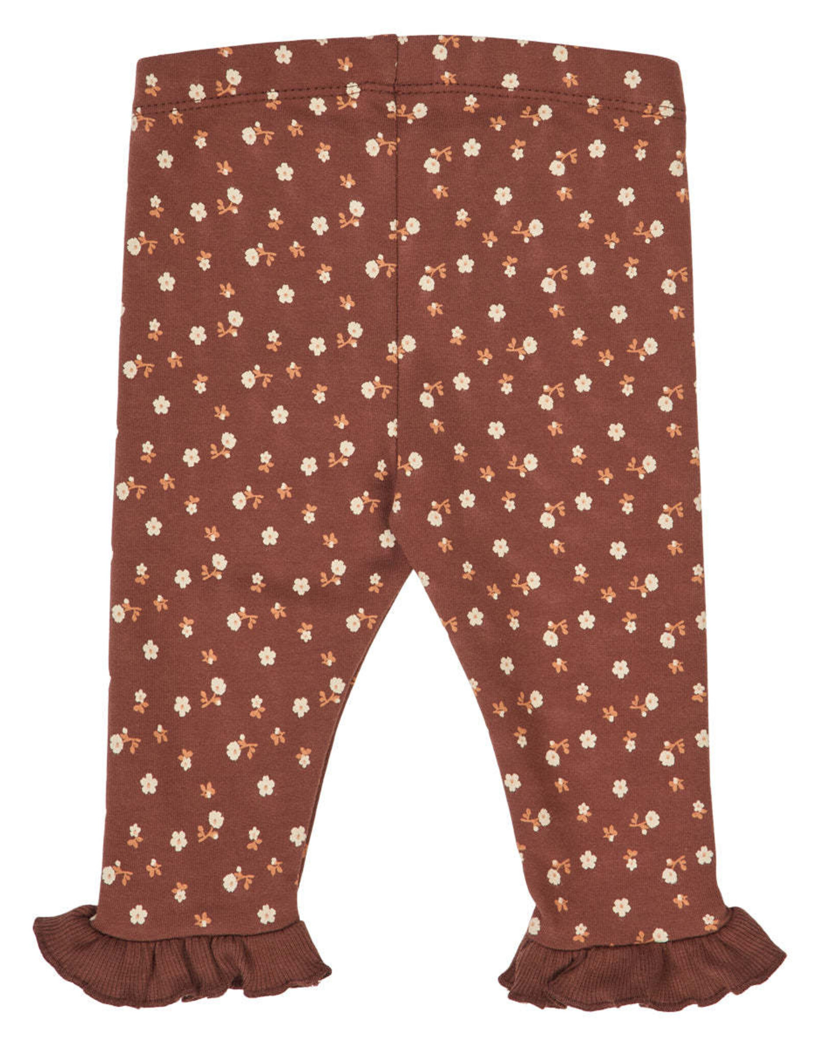 Green Cotton Cedar Floral Printed Frill Pants