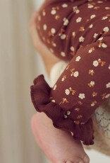 Green Cotton Cedar Floral Printed Frill Pants