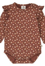 Green Cotton Cedar Floral Printed Frill Bodysuit